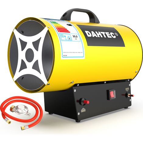 Industrial Gas Space Heater Portable Fan Garage Warmer Heater Workshops Hot Air Blower Fuel Consumption 2.18kg/h, Yellow, 30KW [Energy Class A]