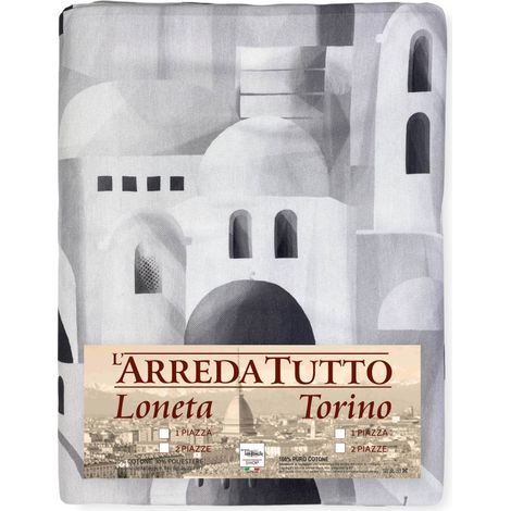 TELO ARREDO copritutto GRAN FOULARD COPRILETTO copridivano SANTORINI grigio 2 PIAZZE
