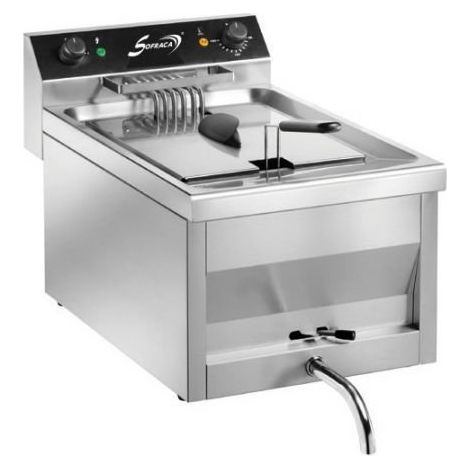Friteuse inox électrique simple haut rendement 12 Litres, à poser, 9000 W, 400 V - TRI (1/5)
