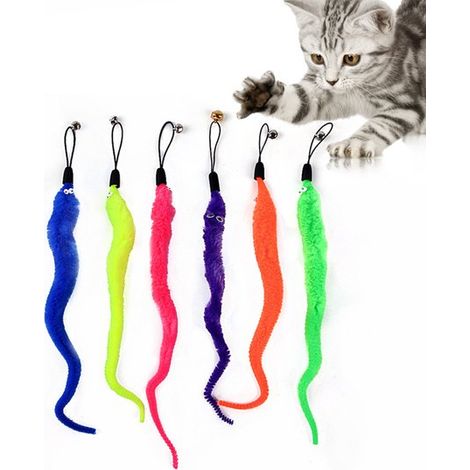 Set de 6 juguetes para gatos, Modelo de insecto, Caña no incluida, Juguetes para gatos, Recambios de peluche, hacer ejercicio, cazar y masticar (1/5)
