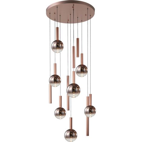 Lampada a sospensione Camino Italux rame LED 60W dimmer