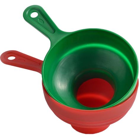 Entonnoir En Silicone Alimentaire - Pliable Télescopique - Pour Liquides Et Ingrédients Secs - 20 x 12 x 7 cm - Lot De 2 (1/5)