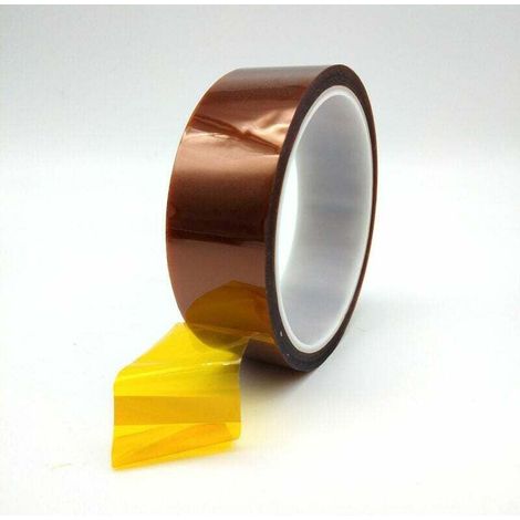 Ruban adhésif isolant Haute Temperature Ruban Adhésif Polyimide Haute Température Résistant à la Chaleur 8mm × 33m (1/4)