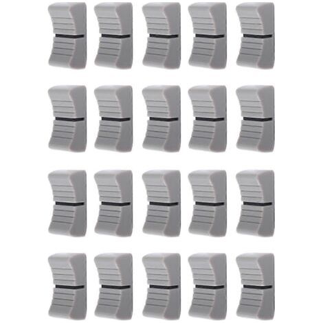 Lot de 20 boutons de fader pour console de mixage, compatibles avec les potentiomètres, gris. (1/5)