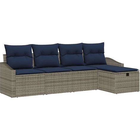 Set di divani con cuscino 5 pcs polyrattan vidaXL