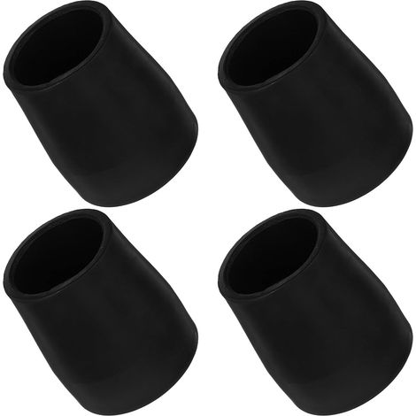 Lot de 4 Embouts en Caoutchouc Noir 24mm pour Pieds de Chaise Antidérapants, Faciles à Installer, Adaptés aux Chaises de Toilettes en Lieux Publics et Domiciles (1/5)