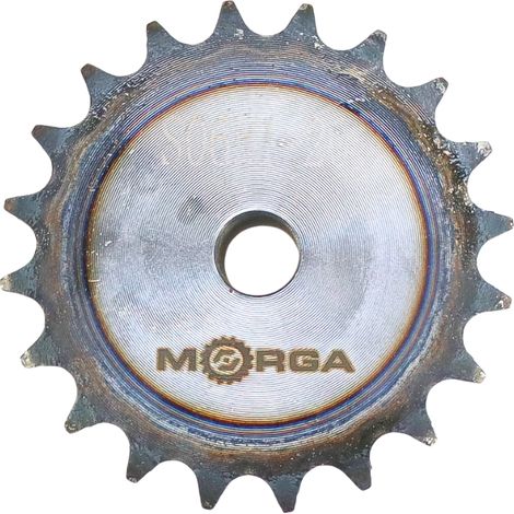 Pignon de chaîne trempé avec moyeu à bride MORGA 06B-1 (R1 3/8) Z-20 diamètre extérieur 64,6 mm (1/4)