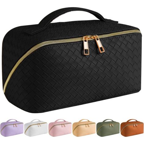 Trousse de toilette voyage à motif tissé, étui rangement pour cosmétiques (1/5)