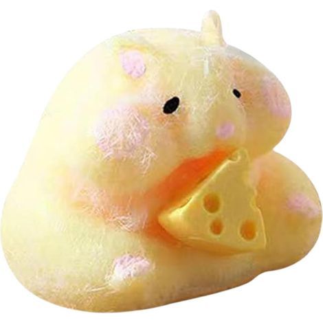 Jouet Hamster Souple, Jouet à Pincer Hamster avec Fromage, Hamster Souple à Presser, Jouet à Pincer Hamster (1/5)