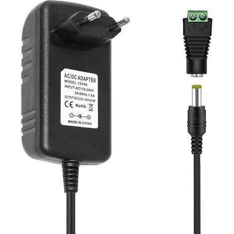 12V 4A Alimentation Adaptateur 48W Transformateurs 5,5 x 2,1/2,5mm pour caméra, routeur, Bande Lumineuse LED 5050 2835 (1/5)