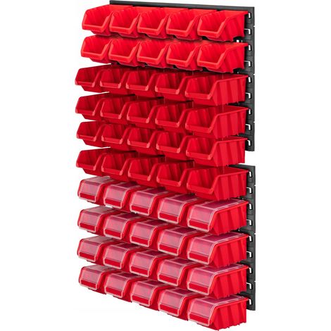 KADAX Werkstattwandregal, Wandplatten, 58 x 78 cm, Rot, 50 tlg.