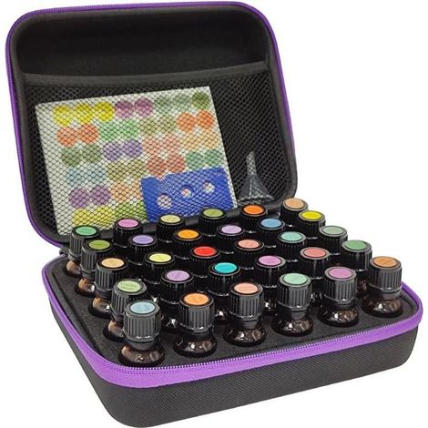 TRAHOO-Boîte Huile Essentielle, Boîte de Rangement d'huiles essentielles pour 30 Bouteilles 5ml 10ml 15ml, Organisateur Voyag[J145] (1/5)