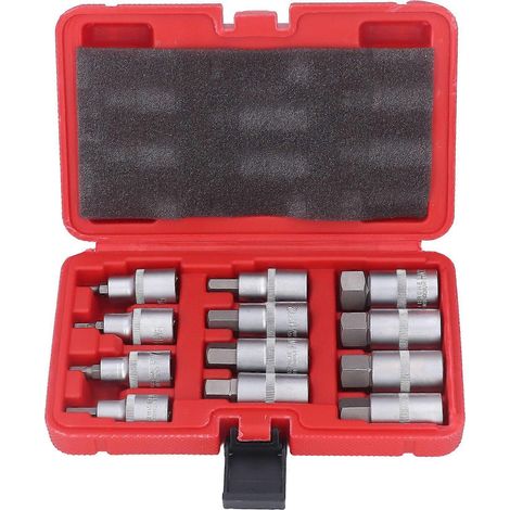 Coffret de 12 douilles à entraînement par impact en acier haute dureté résistant à l'usure, entraînement 1/2 po, pour la réparation automobile (YMCAT) (1/5)