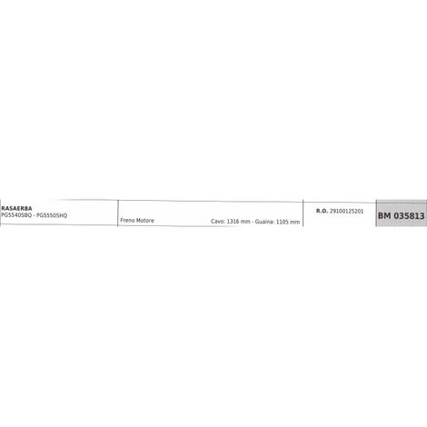 PROGREEN Rasenmäher PG5540SBQ Motorbremskabel 1316 mm Kabel 1105 mm Kabelummantelung