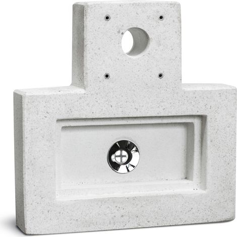 Base con Vasca Rettangolare 40x40x8 cm per Fontane in Cemento Levigato Bianco