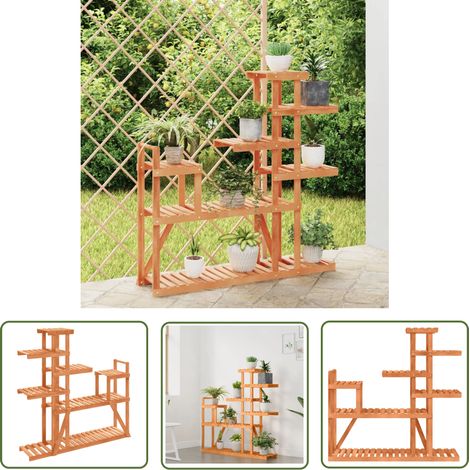The Living Store Support à fleurs 110x25x111 cm bois massif de sapin - Support Fleur - Jardinerie - Rangement Plante - Meuble Extérieur - Déco Intérieur (1/5)