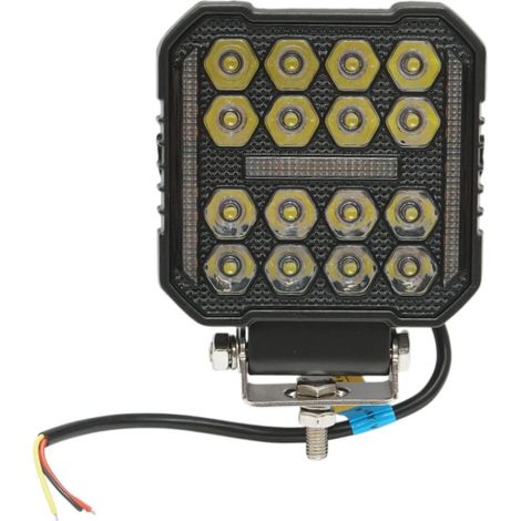 Proiettore LED quadrato con DRL 9-80V, 48W bianco-giallo, corpo in alluminio 103x103x33mm IP67 Breckner Germany (1/4)