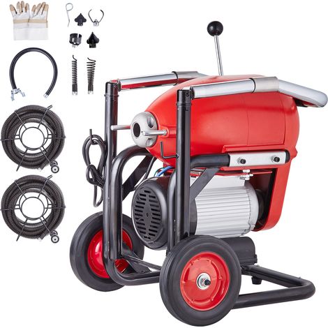 Mophorn Rohrreinigungsmaschine 120 Fuß x 6/5 Zoll, 1100 W elektrische Rohrreinigungsmaschine mit manueller Zufuhr – mit 6 Schneidern und CW/CCW-Steuerung für 4" bis 8" Rohre (1/5)
