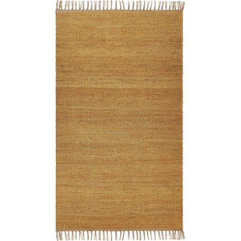 Teppich LUNIA Senfgelb 80 x 150 cm Jute