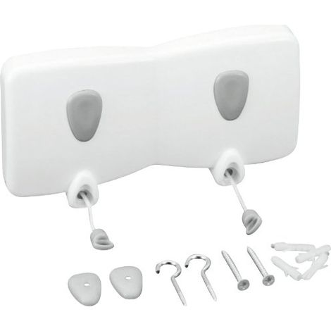 Metaltex Malaga - Stendibiancheria a 2 linee, da parete, con rivestimento in LDPE, per piccoli spazi e appartamenti, 23 x 13 x 3 cm, colore: bianco (1/4)