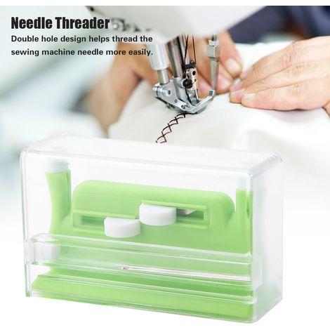 Passe-fil double aiguille pour machine à coudre, outil d'insertion et applicateur, enfileur pratique, pack de 2, usage domestique et professionnel. (1/5)