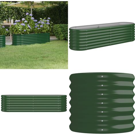 Hochbeet Pulverbeschichteter Stahl 152x40x36 cm Grün - Hochbeet - Gartenmöbel - Balkonpflanzen - Stahltanks - Gartengeräte - Home & Living (1/5)