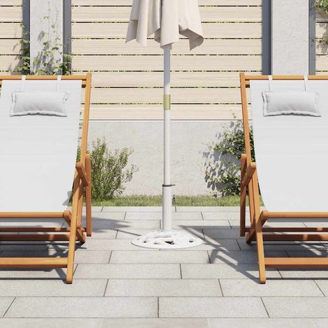 Socle de parasol, Support parasol Robuste de Qualité, Blanc 9 kg 40 cm Fonte OIB3332E (1/5)