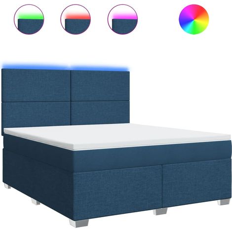 Maison Exclusive - Boxspringbett mit Matratze Blau 180x200 cm Sto