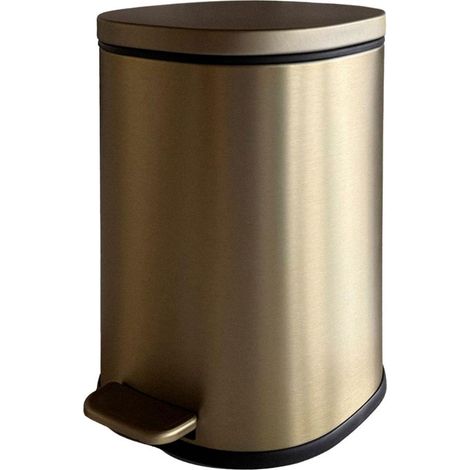 COSMIC Bathroom Bin Trash Can 5L, Pedal Soft-close, Matt gold, Start Collection (1/5)