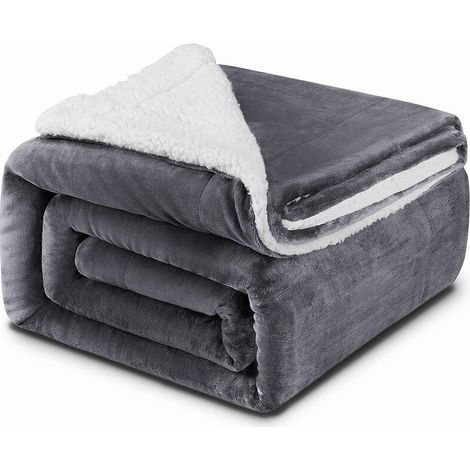 150x200cm Couverture Plaid en Polaire Sherpa Couverture Chaude et Douce pour Lit Canapé Couverture Pour hiver Lit Voyage