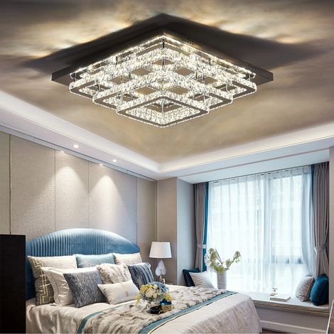 Modern LED Ceiling Light Crystal Chandelier Lamp, 60CM Cool White (1/4)