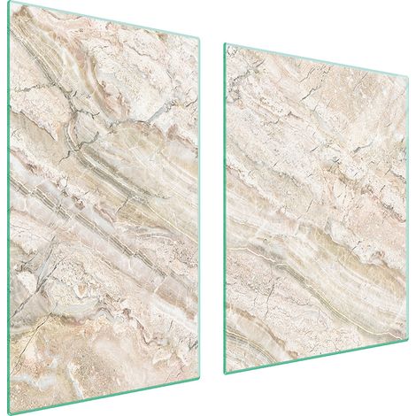 Glasplatte und Schneidebrett 100x52 Marmor