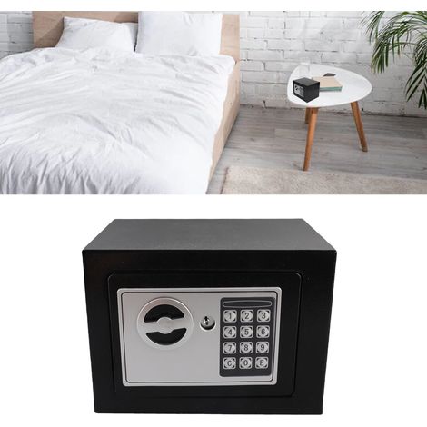 Coffre-fort Domestique Mini avec Clavier et Clés en Acier Inoxidable (Batteries AA incluses) (1/5)