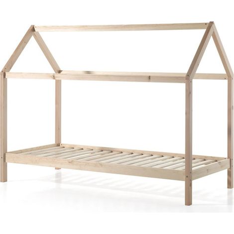 Lit Enfant Cabane "Dallas" 90x200cm Naturel (1/2)