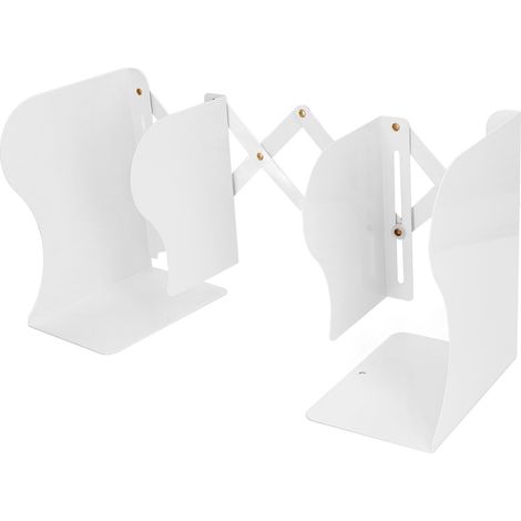 Support de livres rétractable métallique fin design blanc grand pour bureau (1/5)