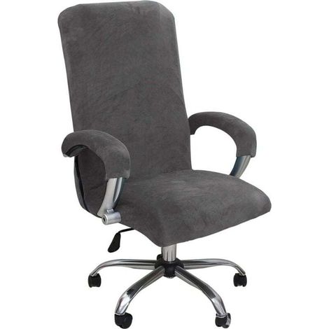 Housse de Fauteuil de Bureau en Velours, Housse de Chaise de Bureau Extensible avec Housse Accoudoir, Universel Housse pour Faut