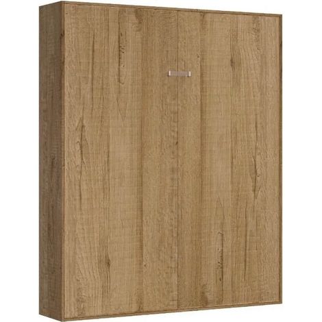 Lit escamotable 160x190 avec 1 meuble haut bois clair kanto (1/5)