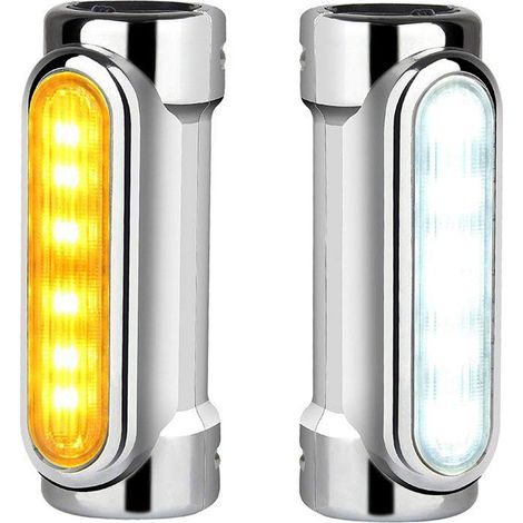 2 Clignotants + Feux de jour LED sur Crash Bar 1.25" - 2160LM - Version Chrome - HV125 - XENLED (1/5)