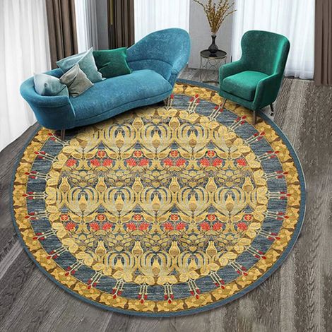 Tapis Rond - Fibre De Polyester - Antidérapant - Pour Salon Chambre À Coucher Salle À Manger - Disponible En 5 Dimensions Et 11 Couleurs (1/5)