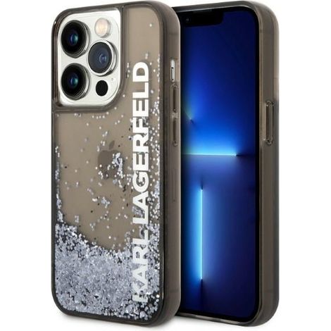 Karl Lagerfeld KLHCP14LLCKVK iPhone 14 Pro 6.1 schwarz/schwarze Hartschale mit flüssigem Glitzer, lang (1/5)