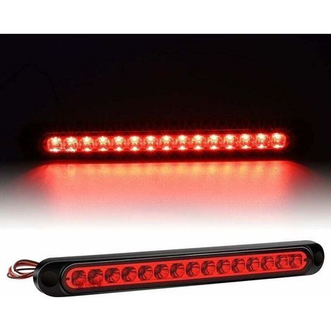 1 Stück rote LED-Bremsleuchte, universell, 12 V, LKW-Rücklicht, 15 LEDs, wasserdicht, zusätzliche Bremsleuchte für PKW, Anhänger, Bus, LKW, Boot, Wohnmobil (1/4)