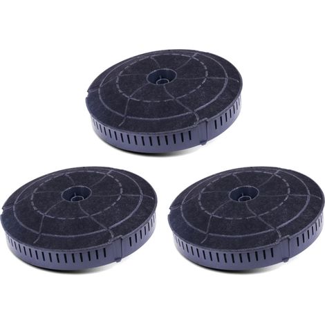 Trade-Shop Aktivkohlefilter Ø178mm ersetzt Whirlpool 484000008824 482000008326 482000009691 8015250585889, Wpro Ø175x42mm 220g Type 57 - 3 Stück (1/4)