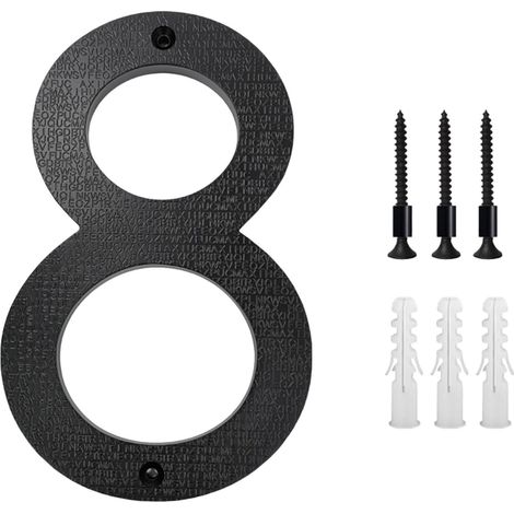 Chiffres Pour Maison - 12,5 cm - En ABS Noir Mat - Pour Porte Extérieure Mur Ou Boîte Aux Lettres - 1 Pièce (1/5)