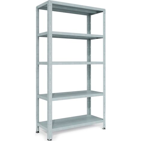 Scaffale in Metallo ad Incastro 5 Ripiani 100x40xh188 cm Crosser Firenze Zincato (1/2)