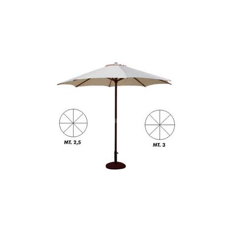 OMBRELLONE IN LEGNO TONDO GOLD  ø cm.300 palo ø mm.48 a 8 stecche    VETTE