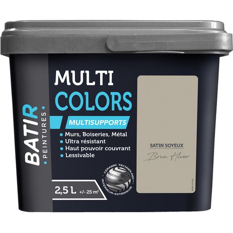 Peintures Multi Colors BÂTIR Satin Soyeux Brun hiver 2,5 L