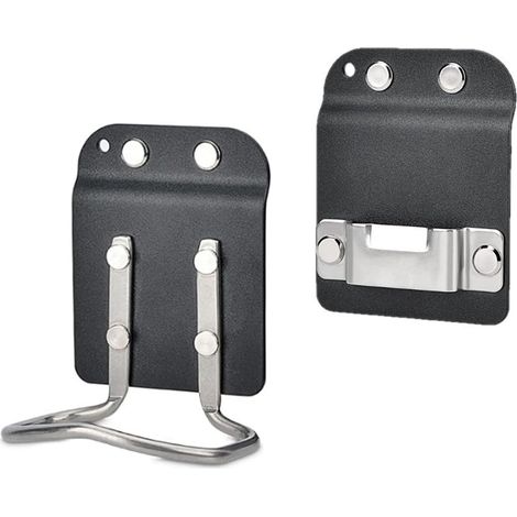 Lot de 2 crochets de ceinture à outils pour marteau, ruban à mesurer et perceuse électrique avec construction robuste en nylon et acier inoxydable, accessoire permanent (1/3)