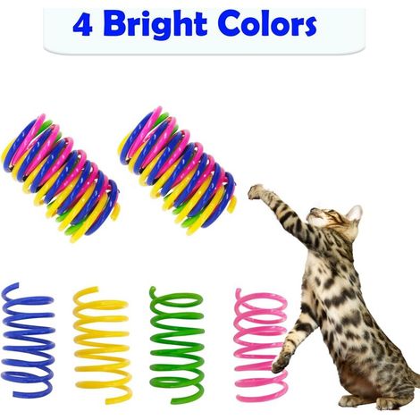 Juego de 24 coloridos juguetes de resorte para gatos, juguetes de resorte para gatos, coloridos juguetes de resorte para gatos (1/5)