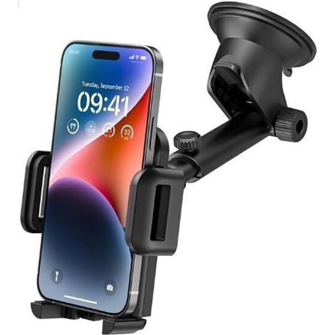 GABRIELLE Support Telephone Voiture Ventouse,Support Téléphone Voiture pour Tableau de Bord Pare-Brise,Réglable Support et Un Bouton de libération ,Support Voiture Auto pour Smartphones et GPS 4.7-7.0 (1/5)