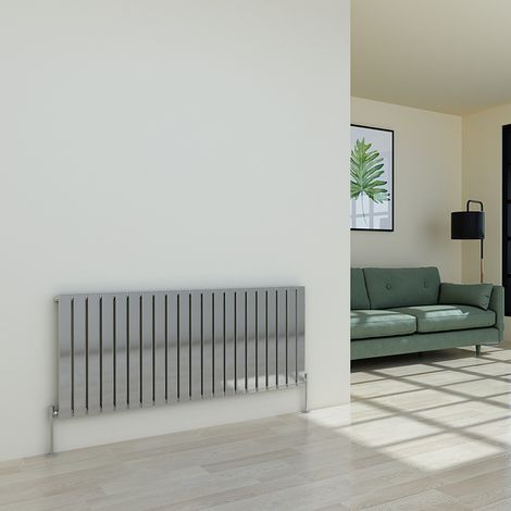 Warmehaus Chrome Radiator Flat Panel Horizontal Single 600x1428mm (1/3)